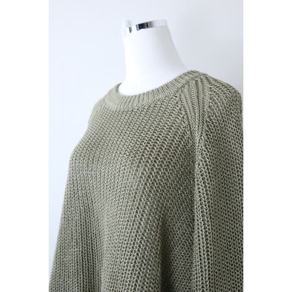 Apiece Apart Size XL Tara Linen Knit Sweater Raglan Sleeve Pullover Green - Picture 5 of 12